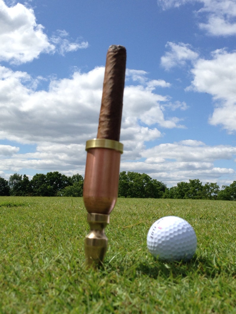 Cigar Holder. Cigarette holder for the golf course. Heavy duty Copper and Brass. Great for Cigar Gift. Cigar accessories they'll love. image 1