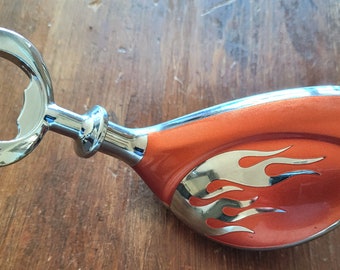 Golf club bottle opener made with the unique design of the motorcycle Chopper. This can be a Personalized gift for him.