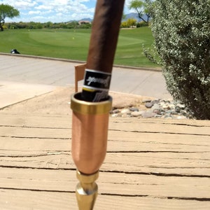 Cigar Holder. Cigarette holder for the golf course. Heavy duty Copper and Brass. Great for Cigar Gift. Cigar accessories they'll love. image 2