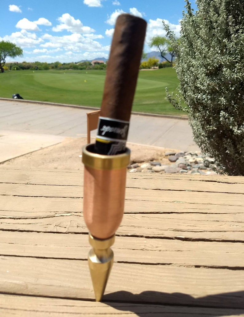 Cigar Holder. Cigarette holder for the golf course. Heavy duty Copper and Brass. Great for Cigar Gift. Cigar accessories they'll love. image 2