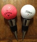 Great Gift for Wine and Golf Enthusiast. Golf Ball Wine Stopper in White or Pink,Callaway or Titleist. Fun golf item, great for any golfer