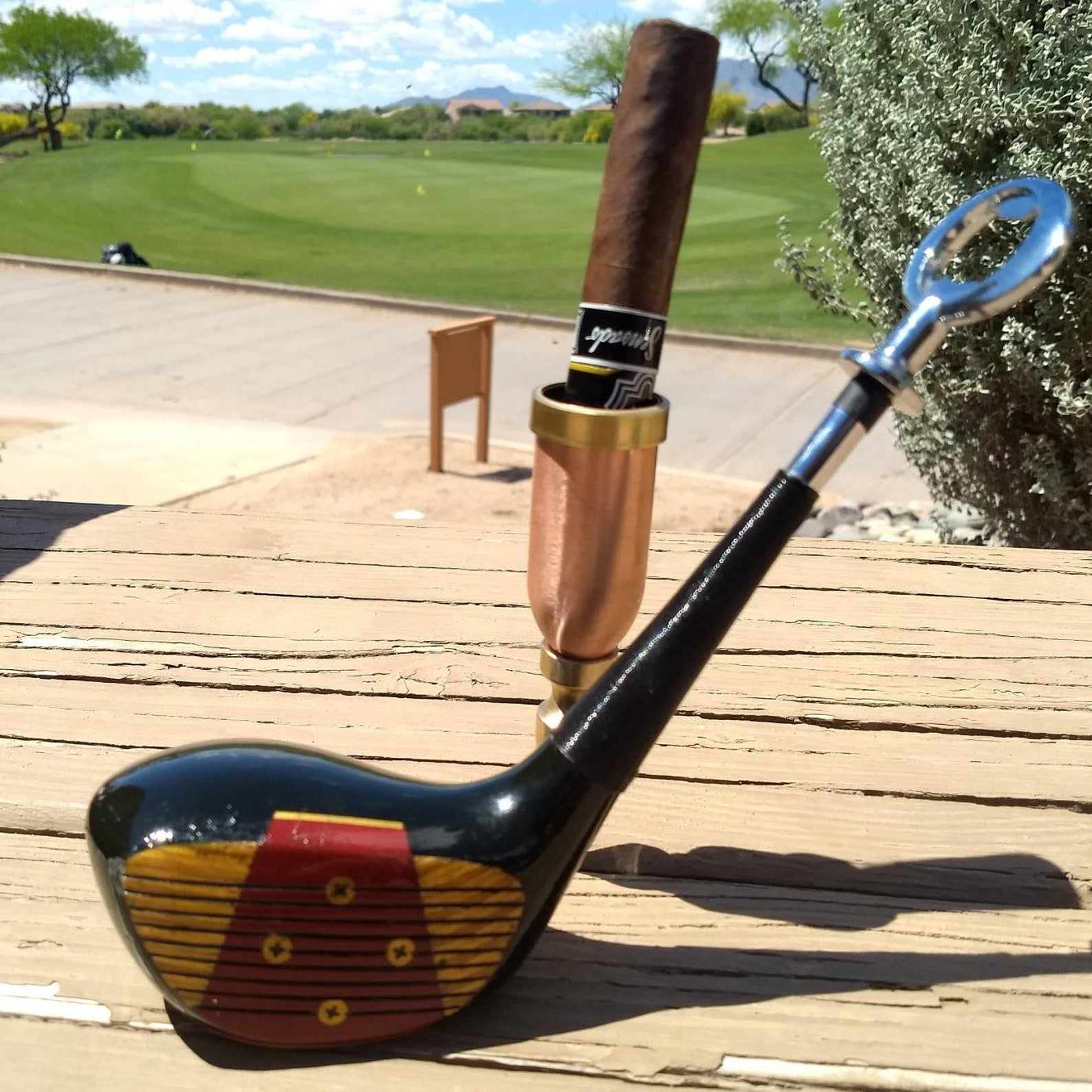 Golf Cigar Holder. One of the best golf gifts for men. Unique Etsy