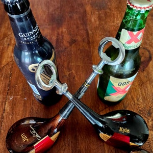 Engraved Vintage Golf Club Bottle Opener, Unique Golfer Gift. Great Father of the Bride or Groom Gift