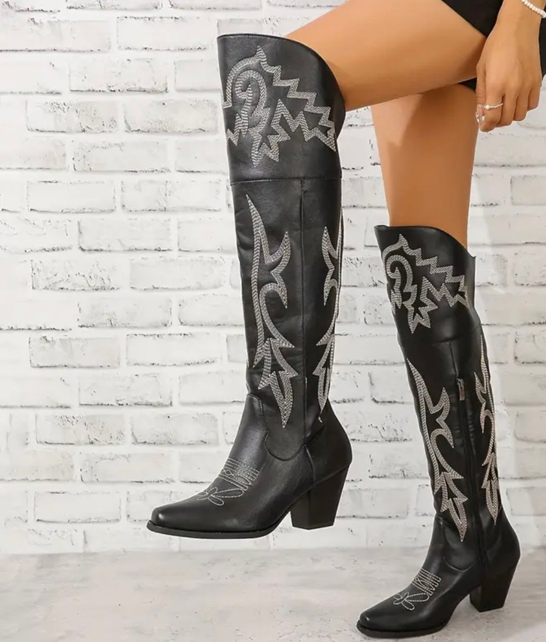 Knee High Cowboy Boots Etsy — free download