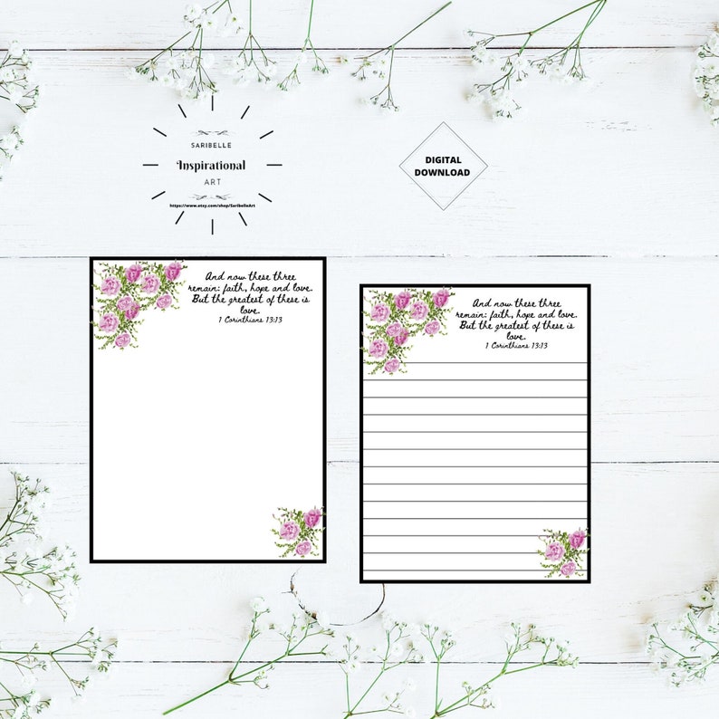 Bible Verse Printable Stationery 8.5x111 | Etsy