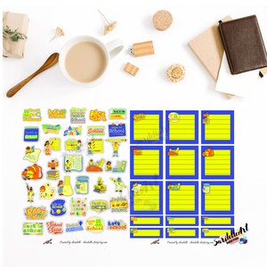 Back to School Printable Stickers, Printable Sticker Sheet, Print and ...