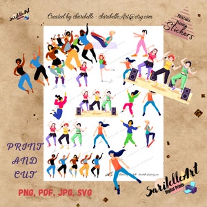 Zumba Printable Stickers, Daily Journal Stickers