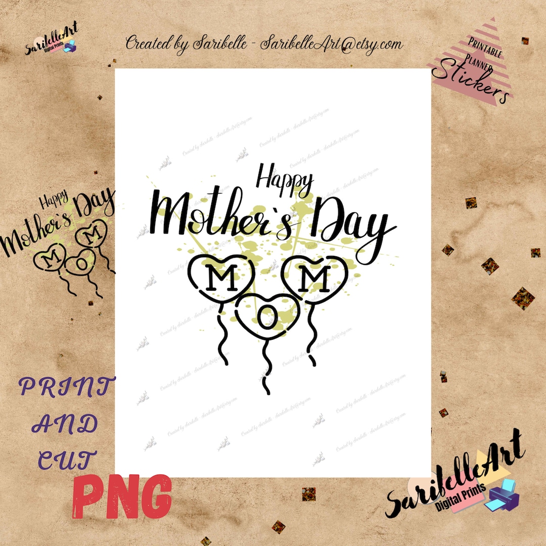 Happy Mother's Day Printable Stickers, Digital Download - Etsy