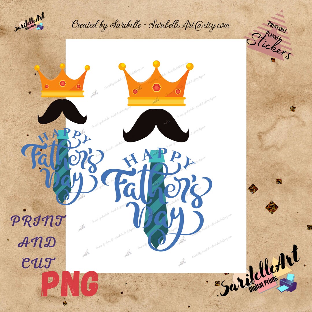 Happy Father's Day Printable Stickers, Digital Download - Etsy
