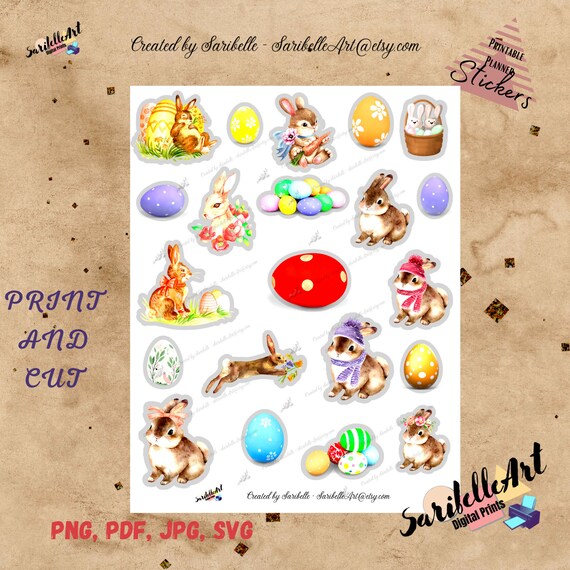 Easter Printable Stickers Daily Stickers for Your Journal - Etsy