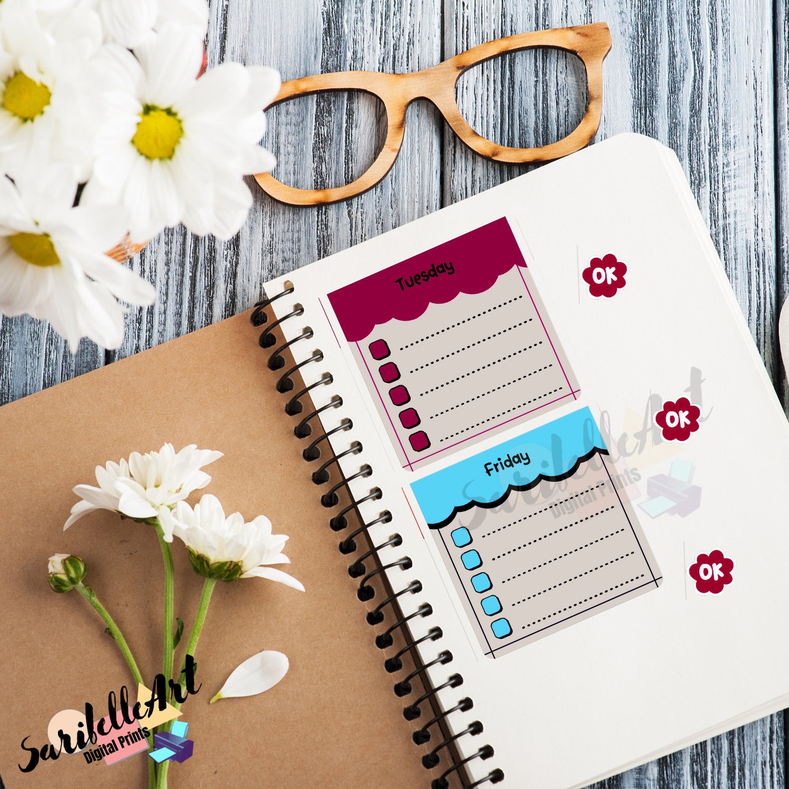 Daily Planner Printable Stickers Printable Sticker Sheet - Etsy