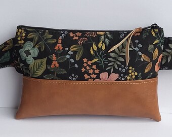 Vegan Fanny Pack/Rifle Paper co Sling Bag/Women Hib Bag/Bike Bag/Travel Hib Bag/Hiking Bag/Festival Fanny Pack/Everyday Bag