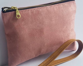 suede wristlet