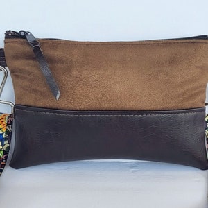 Sac à bandoulière en daim végétalien marron/Petit sac bandoulière en daim/Sacs à bandoulière végétaliens/Sac à main de tous les jours/Sac de festival/Sac de voyage