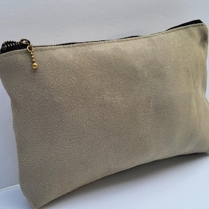 Grüne Beutel/Veganer Wildleder Beutel/Vegan Kleine Kosmetiktasche/Vegan Makeup Tasche/Frauen Kleine Clutch/Vegan Münztasche/Geschenk für Sie