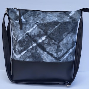 Vegan Canvas Crossbody Bag: Faux Leather Travel Purse