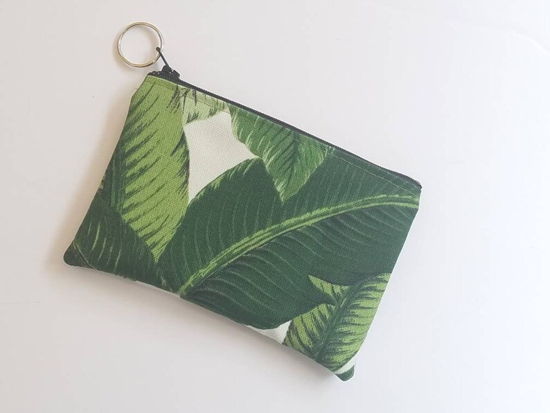 Palm Leaf Coin BagBanana Leaf Coin PouchGreen Card HolderZippered Small Pouch