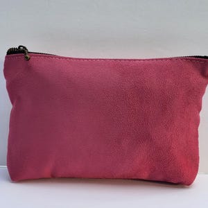 Bolsa vegana pequeña con diseño de rosa rosa/Bolsa vegana/Neceser vegano pequeño/Neceser vegano para maquillaje/Bolso de mano pequeño para mujer/Monedero vegano/Regalo para ella