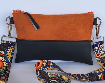 Small Vegan Suede Crossbody Bag/Crossbody Travel Wallet/Women's Travel Clutch/Gift for Wife/Gift for Her/Small Vegan Bag/Women's Fanny Pack
