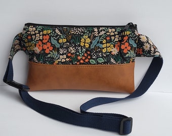 Vegan Fanny Pack/Rifle Paper Co Sling Bag/Women Hib Bag/Bike Bag/Travel Hib Bag/Hiking Bag/Festival Fanny Pack/Everyday Bag