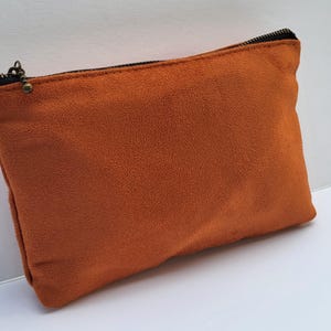 Bolsa de gamuza vegana, bolsa de cosméticos vegana pequeña, bolsa de maquillaje vegana, bolso de mano pequeño para mujer, monedero vegano, regalo para ella