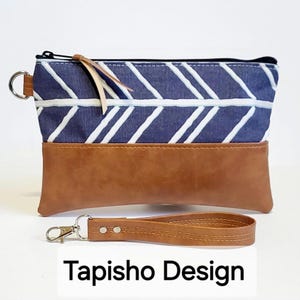Pochette en cuir végétalien : porte-monnaie en toile avec fermeture à glissière