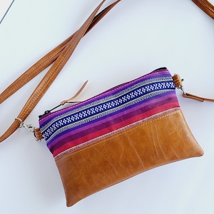 Bolso bandolera vegano/Bolso bandolera vegano/Bolso bandolera para mujer/Bolso bandolera con estampado étnico/Bolso bandolera de viaje/Bolso minimalista