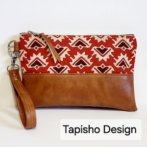 Pochette en cuir végétalienne faite main : sac à main en toile