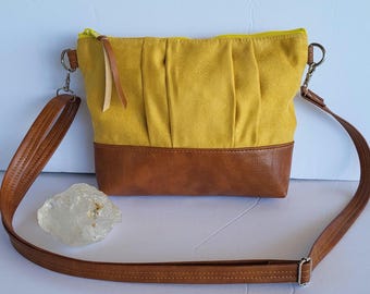 Vegan Suede Crossbody Bag/Vegan Leather Small Messenger Purse/Travel Cross Body