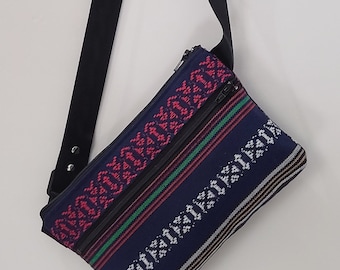 Mini Fanny Pack/Bolso de cinturón/Bolso de cabestrillo/Bolso de cadera minimalista/Bolso pequeño/Paquete de fanny vegano/Textil tejido peruano hecho a mano