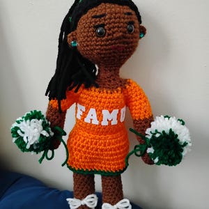 HBCU Doll, Florida A&M, FAMU Rattler, Custom Crochet Doll - Etsy
