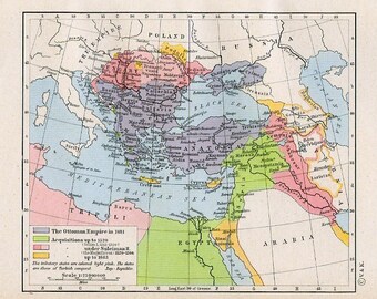 ottoman empire map etsy