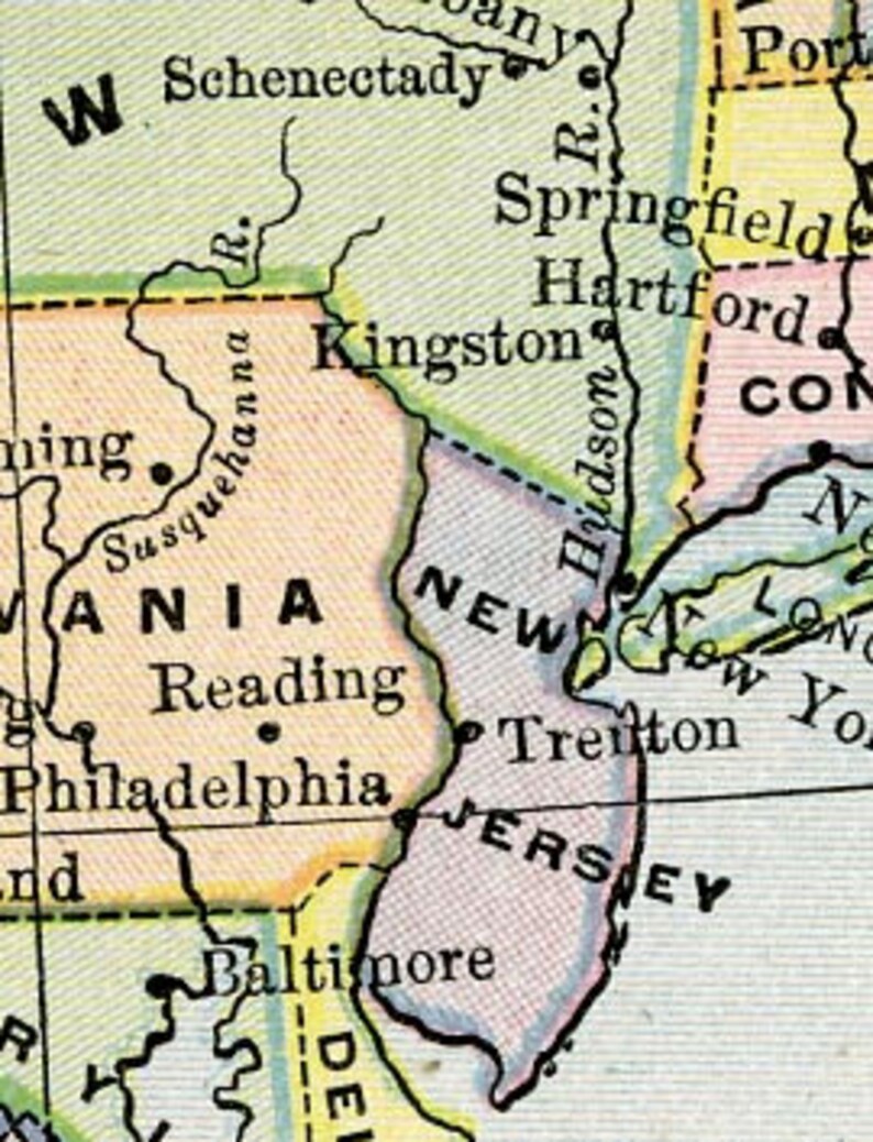 Print of Mapunited States in 1801 Etsy