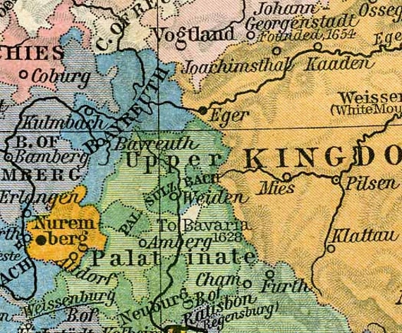 print of map central europe 1648 etsy