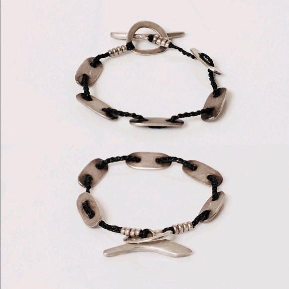 Jill Platner 925 Sterling Silver Tenara Cord Station Bracelet