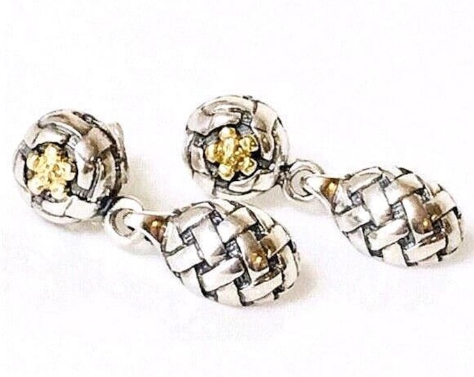 Saint Sarah Jane Tuileries Mabel Blossom Drop Earrings Sterling Silver 18k Gold