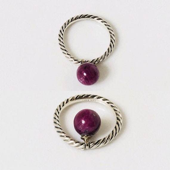 Yurman Ruby Ball Dangle Cable Ring 925 Sterling S… - image 4