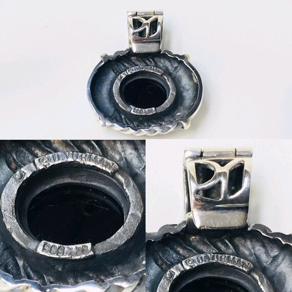 Vintage Yurman Large Black Onyx Enhancer Pendant … - image 5