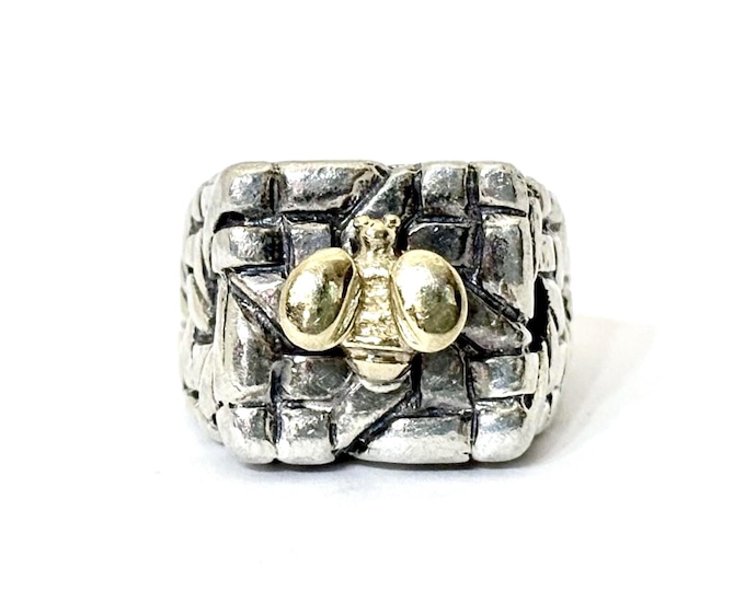 Saint Sarah Jane Bee Statement Ring Sterling Silver 18k Gold