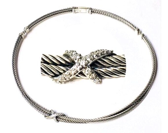 Yurman Diamond X Double Cable Choker Necklace