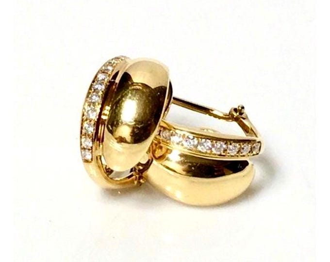 Movado 750 18k Gold Diamond Earrings