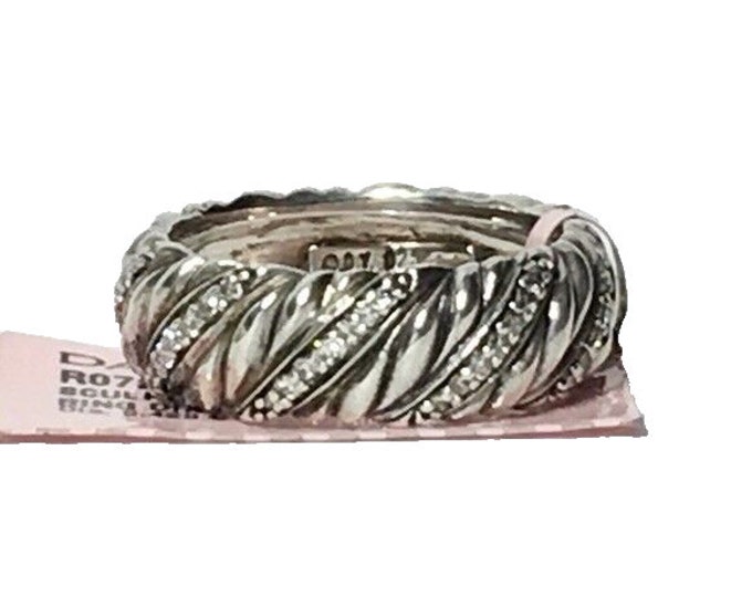 Yurman Diamond Sculpted Double Cable Band Ring