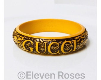 Gucci Carved Resin Bangle Bracelet Free US Shipping