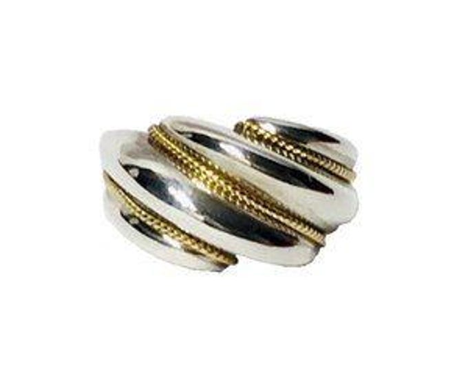 Tiffany & Co. Shrimp Dome Ring 925 Sterling Silver 750 18k Gold