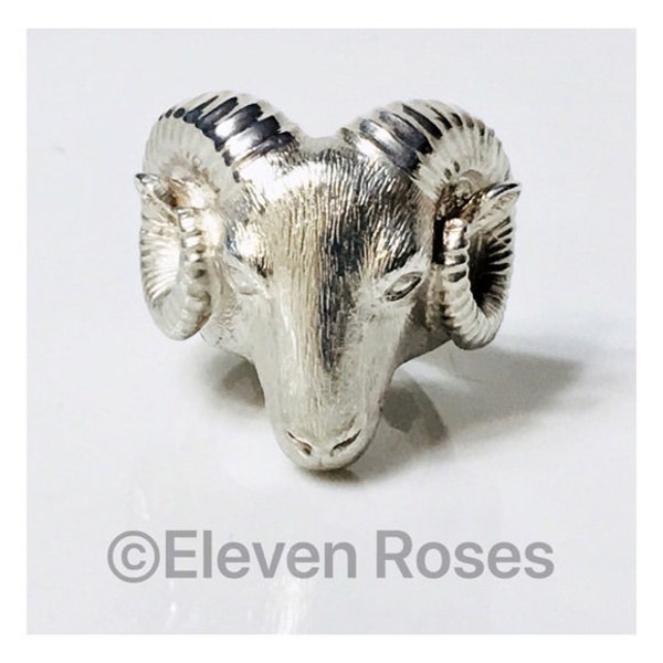 Preowned New Theo Fennell Large Alias Ram Beastie Aries Ring 925 Sterling Silver