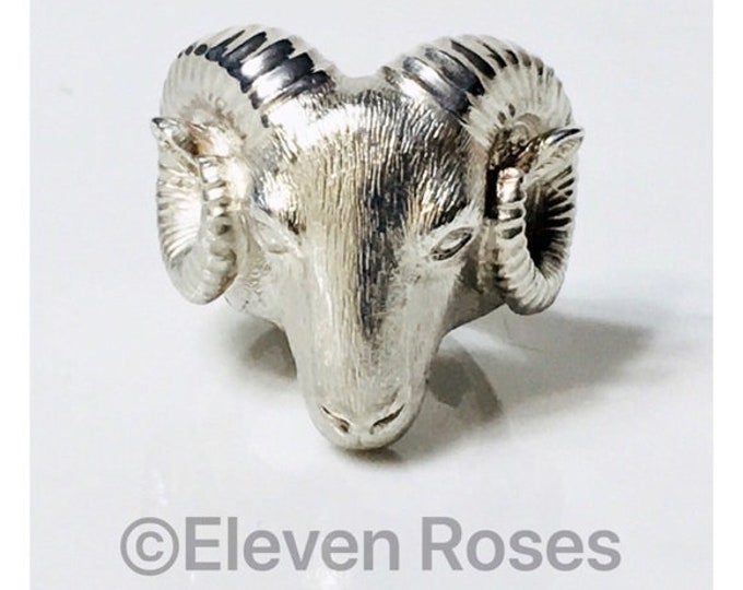 Preowned New Theo Fennell Large Alias Ram Beastie Aries Ring 925 Sterling Silver