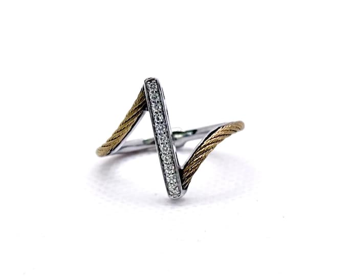 ALOR Diamond Channel Bar Ring