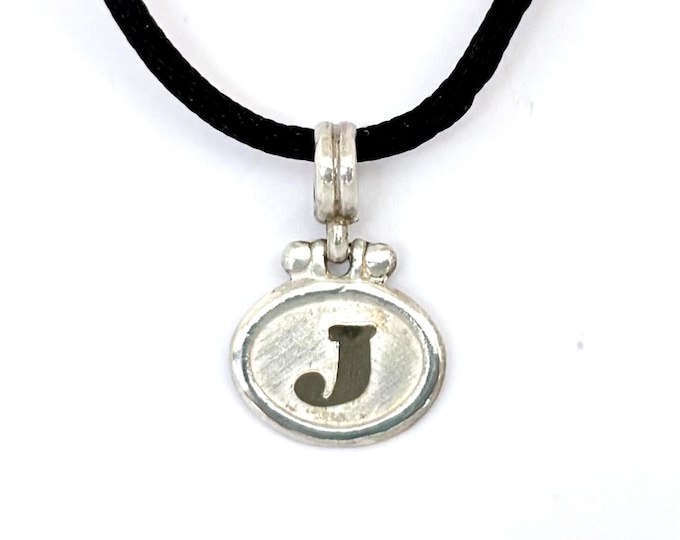 Two Tone Sterling Silver 18k Gold Initial J Pendant