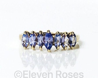Vintage 10k Yellow Gold Tanzanite Anniversary Band Ring Appraisal