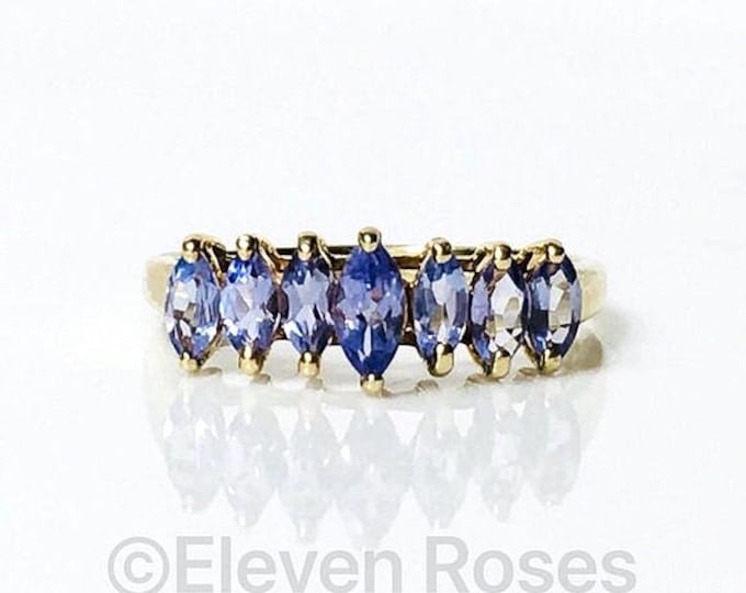 Vintage 10k Yellow Gold Tanzanite Anniversary Band Ring Appraisal